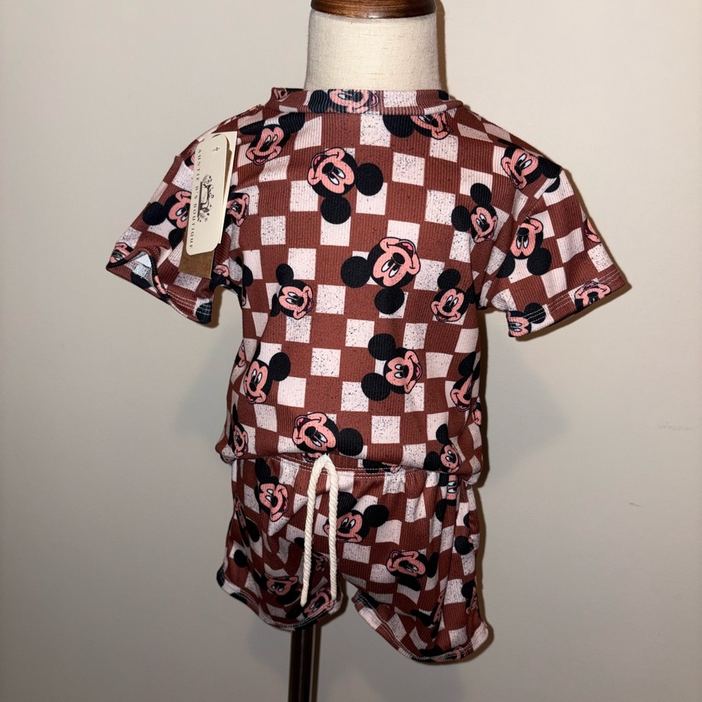 Kids Mickey Mouse Brown Matching Set